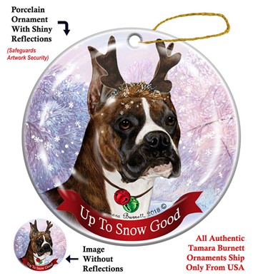 Raining Cats and Dogs | Boxer Up to Snow Good Christmas Ornament