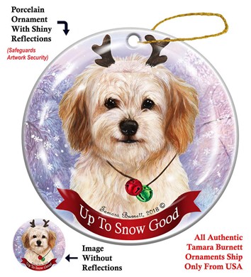 Raining Cats and Dogs |Cavachon Up to Snow Good Christmas Ornament