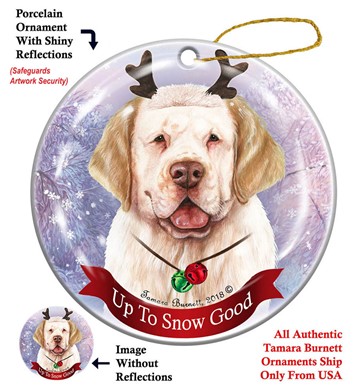 Raining Cats and Dogs | Clumber Spaniel Up to Snow Good Christmas Ornament