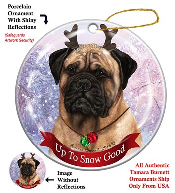 Raining Cats and Dogs |Bullmastiff  Up to Snow Good Christmas Ornament
