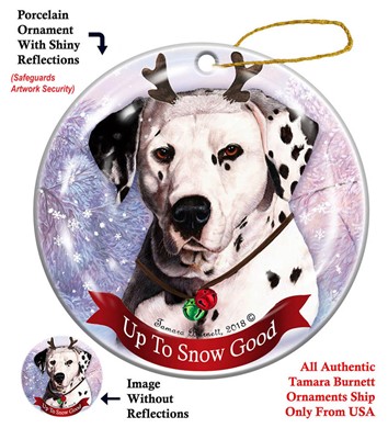 Raining Cats and Dogs | Dalmatian Up to Snow Good Dog Christmas Ornament