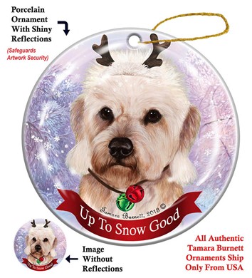 Raining Cats and Dogs | Dandie Dinmont Terrier Up to Snow Good Christmas Ornament