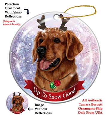Raining Cats and Dogs | Golden Retriever Up to Snow Good Christmas Ornament