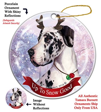Raining Cats and Dogs | Great Dane Up to Snow Good Dog Christmas Ornament