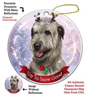Raining Cats and Dogs | Irish Wolfhound Up to Snow Good Dog Christmas Ornament
