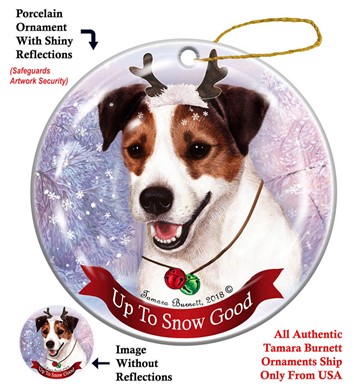 Raining Cats and Dogs | Jack Russell Terrier Up to Snow Good Dog Christmas Ornament