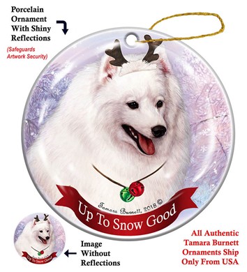 Raining Cats and Dogs |Japanese Spitz Up To Snow Good Christm Up to Snow Good Dog Christmas Ornament