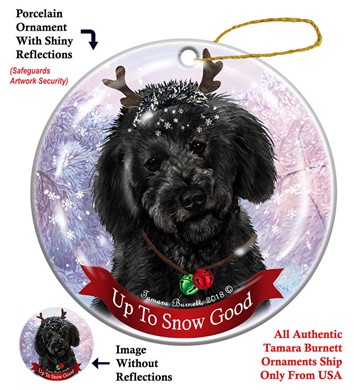 Raining Cats and Dogs | Labradoodle Up to Snow Good Dog Christmas Ornament