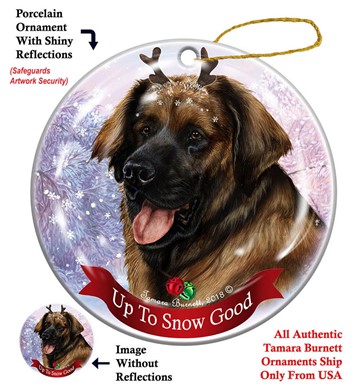 Raining Cats and Dogs |Leonberger Up to Snow Good Dog Christmas Ornament