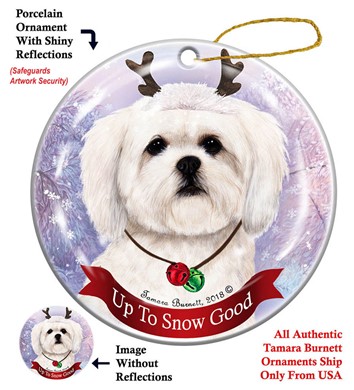 Raining Cats and Dogs |Lhasa Apso Up to Snow Good Dog Christmas Ornament