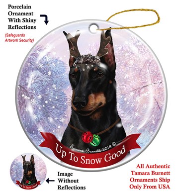 Raining Cats and Dogs | Manchester Terrier Up to Snow Good Christmas Ornament