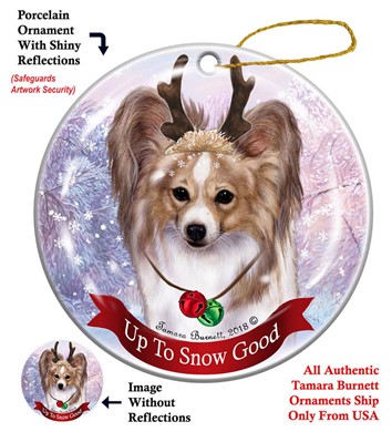 Raining Cats and Dogs | Papillon Up to Snow Good Christmas Ornament