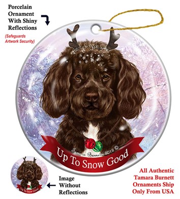 Raining Cats and Dogs |Portuguese Water Dog Up to Snow Good Dog Christmas Ornament