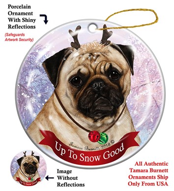 Raining Cats and Dogs |Pug Up to Snow Good Dog Christmas Ornament