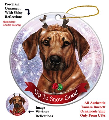 Raining Cats and Dogs | Rhodesian Ridgeback  Up to Snow Good Dog Christmas Ornament