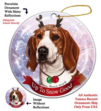 Raining Cats and Dogs | Coonhound Treeing Walker Up to Snow Good Dog Christmas Ornament