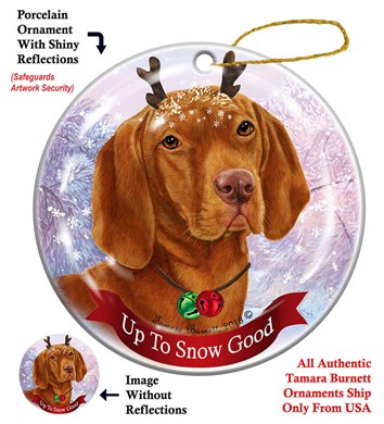 Raining Cats and Dogs | Vizsla Up to Snow Good Dog Christmas Ornament
