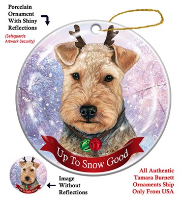 Raining Cats and Dogs | Welsh Terrier Up to Snow Good Dog Christmas Ornament