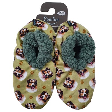 Raining Cats and Dogs | Australian Shepherd Comfies Dog Print Slippers