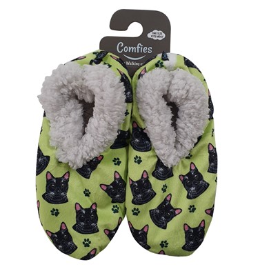 Raining Cats and Dogs |Black Cat Comfies Print Slippers