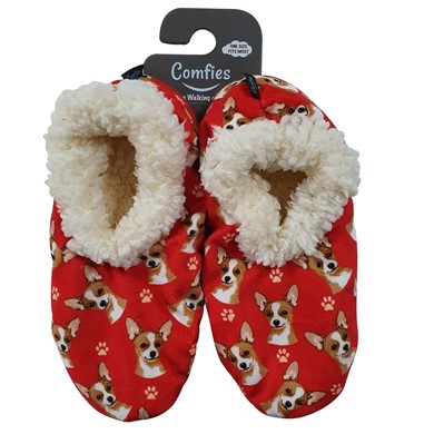 Raining Cats and Dogs | Chihuahua Fawn Comfies Dog Print Slippers