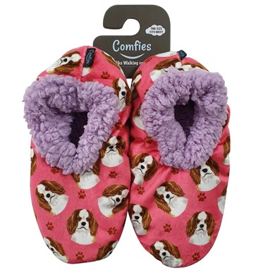 Raining Cats and Dogs | Cavalier King Charles Comfies Dog Print Slippers