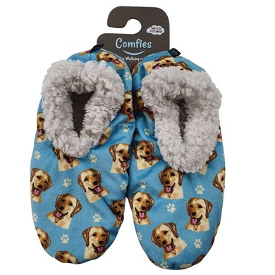 Raining Cats and Dogs | Labrador Retriever Yellow Comfies Dog Print Slippers