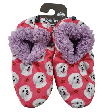 Raining Cats and Dogs | Maltese Comfies Dog Print Slippers