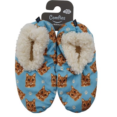 Raining Cats and Dogs | Orange Tabby Cat Comfies Print Slippers