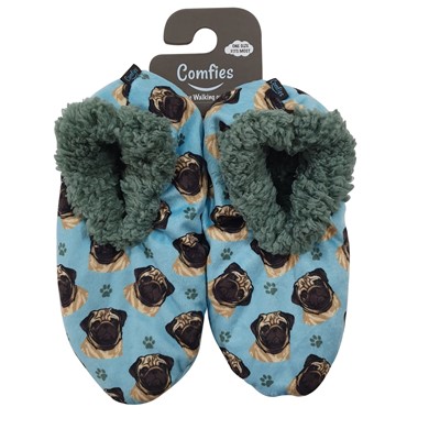 Raining Cats and Dogs | Pug Comfies Dog Print Slippers