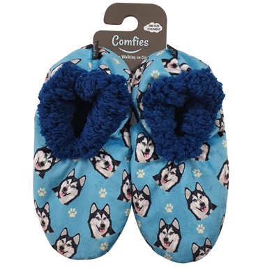 Raining Cats and Dogs | Siberian Husky Comfies Dog Print Slippers