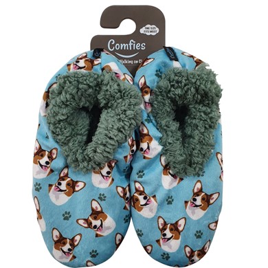 Raining Cats and Dogs | Welsh Corgi Comfies Dog Print Slippers