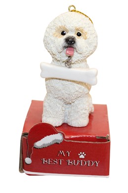 Raining Cats and Dogs | Bichon Frise My Best Buddy Dog Breed Christmas Ornaments