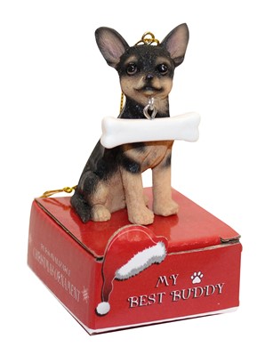Raining Cats and Dogs | Chihuahua Black and Tan My Best Buddy Dog Breed Christmas Ornaments