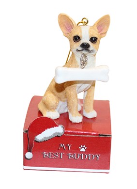 Raining Cats and Dogs | Fawn Chihuahua My Best Buddy Dog Breed Christmas Ornaments