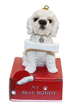 Raining Cats and Dogs | Poodle White My Best Buddy Dog Breed Christmas Ornaments