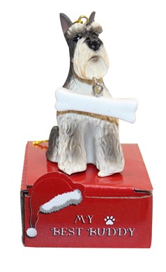 Raining Cats and Dogs | Schnauzer Cropped My Best Buddy Dog Breed Christmas Ornaments