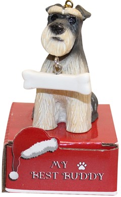 Raining Cats and Dogs | Schnauzer Uncropped My Best Buddy Dog Figurine Christmas Ornaments