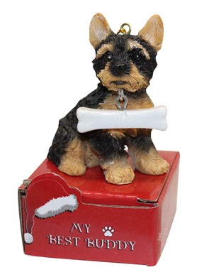 Raining Cats and Dogs | Yorkshire Terrier My Best Buddy Figurine Christmas Ornaments