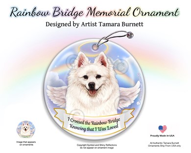 Raining Cats and Dogs | American Eskimo Rainbow Bridge Memorial Ornament