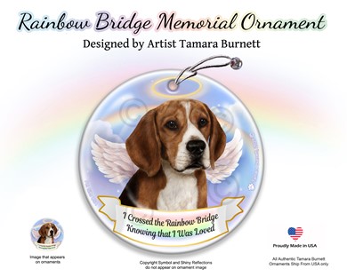Raining Cats and Dogs | Beagle Dog Rainbow Bridge Memorial Ornament
