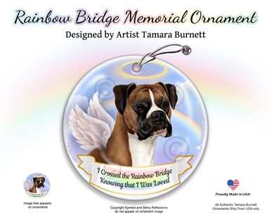 Raining Cats and Dogs | Boxer Dog Rainbow Bridge Memorial Ornament