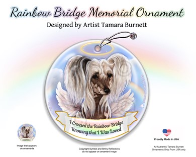 Raining Cats and Dogs | Chinese Crested Dog Rainbow Bridge Memorial Ornament