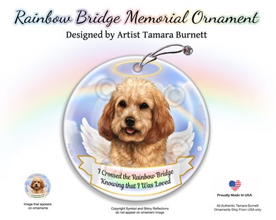 Raining Cats and Dogs | Cockapoo Dog Rainbow Bridge Memorial Ornament