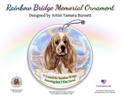 Raining Cats and Dogs | Cocker Spaniel Dog Rainbow Bridge Memorial Ornament