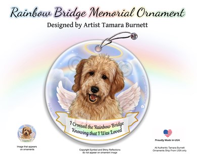 Raining Cats and Dogs | Goldendoodle Rainbow Bridge Memorial Ornament