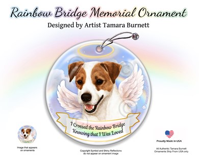 Raining Cats and Dogs | Jack Russell Terrier Rainbow Bridge Memorial Ornament