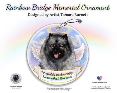 Raining Cats and Dogs | Keeshond Rainbow Bridge Memorial Ornament