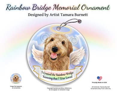 Raining Cats and Dogs | Labradoodle Rainbow Bridge Memorial Ornament