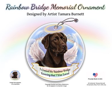 Raining Cats and Dogs | Labrador Retriever Rainbow Bridge Memorial Ornament